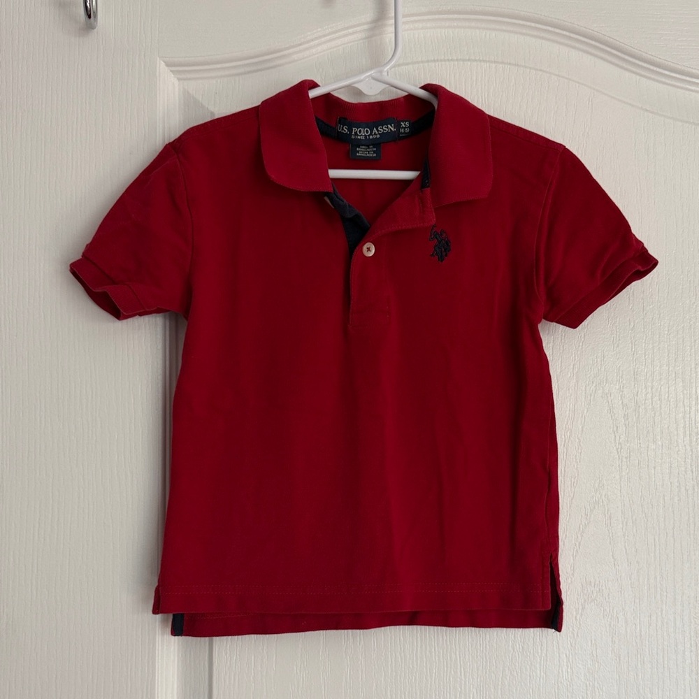 U.S. Polo Assn. Boys Red Polo with Contrast Trim